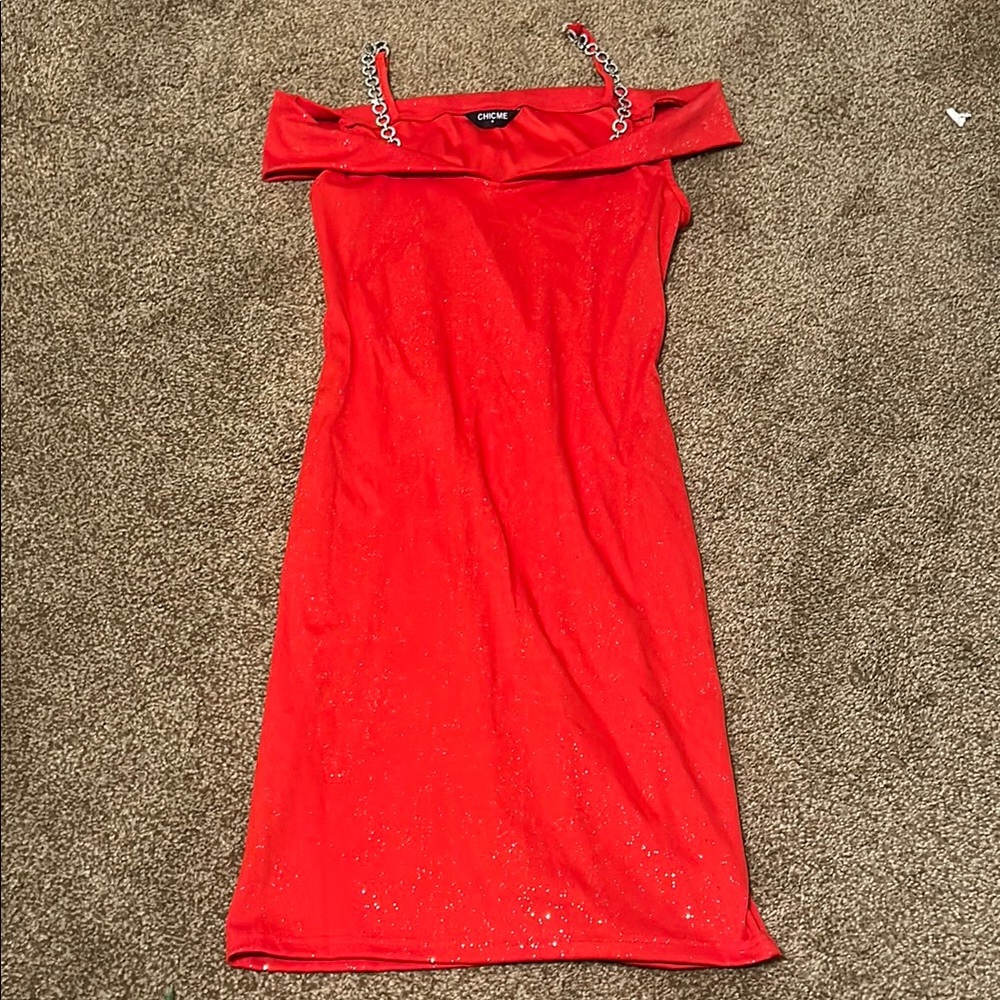 Red Off Shoulder Dress